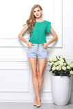 2015 New European Style Chiffon Women Blouse Solid Summer Blouse Free Shipping O-Neck Short Sleeve Drop Shipping Blouse