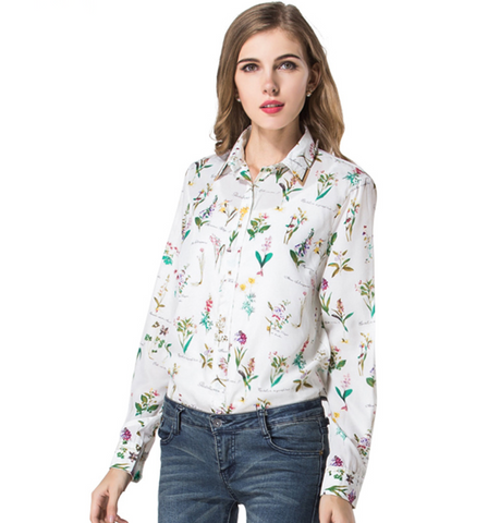 Stylish Flowery Chiffon Blouse